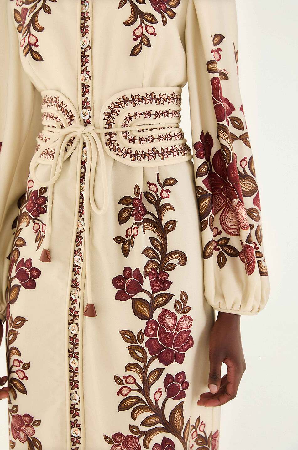 FARM RIO Renata floral twill midi shirt dress Women MULTI COLOURED 6