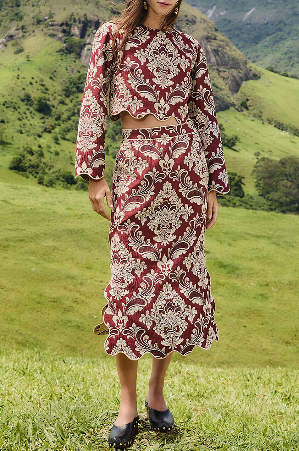 FARM RIO Top raccourci en jacquard fleuri Waves Femme MULTICOLORE 3