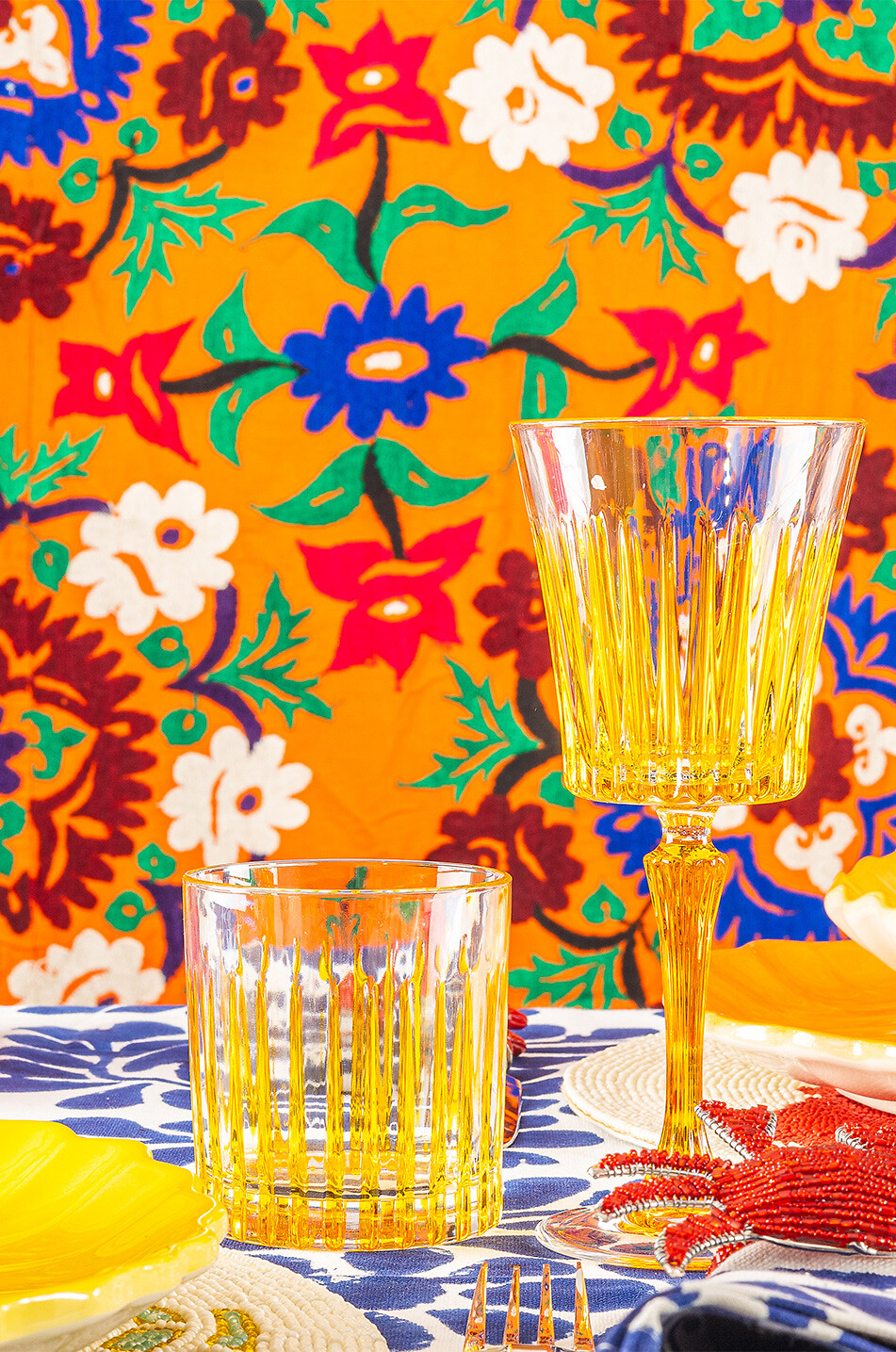 LES OTTOMANS Kristallglas Haus GELB 3