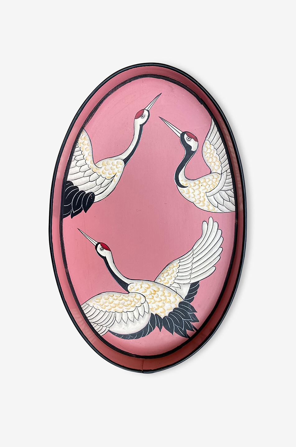 LES OTTOMANS Plateau décoratif en fer Herons Maison ROSE 1