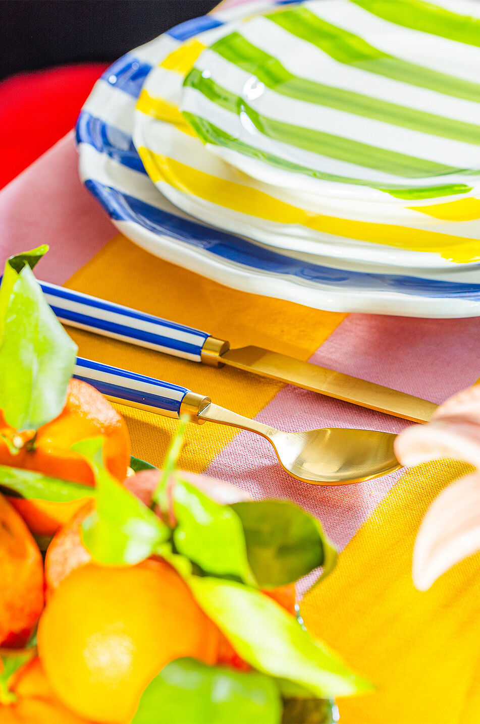 Striped ceramic plate