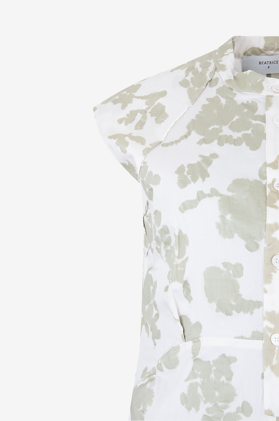 Floral sleeveless cotton midi shirt dress