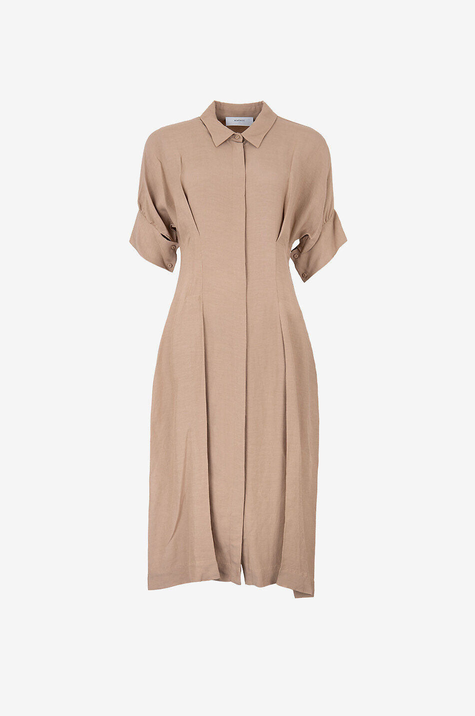 Midi shirt dress with darts