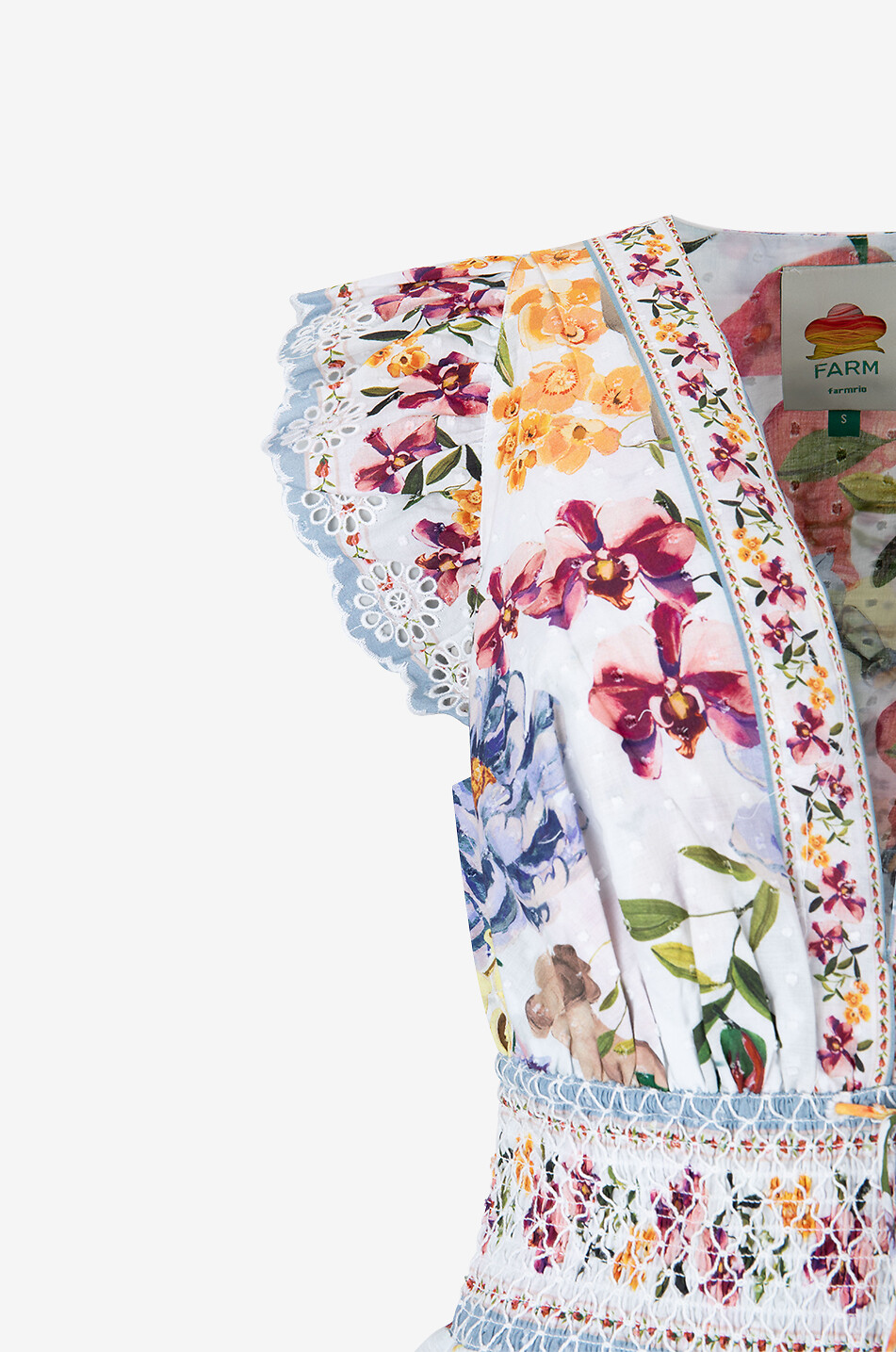 FARM RIO Gesmokte Baumwollvoile-Bluse Greek Garden Damen BUNT 3