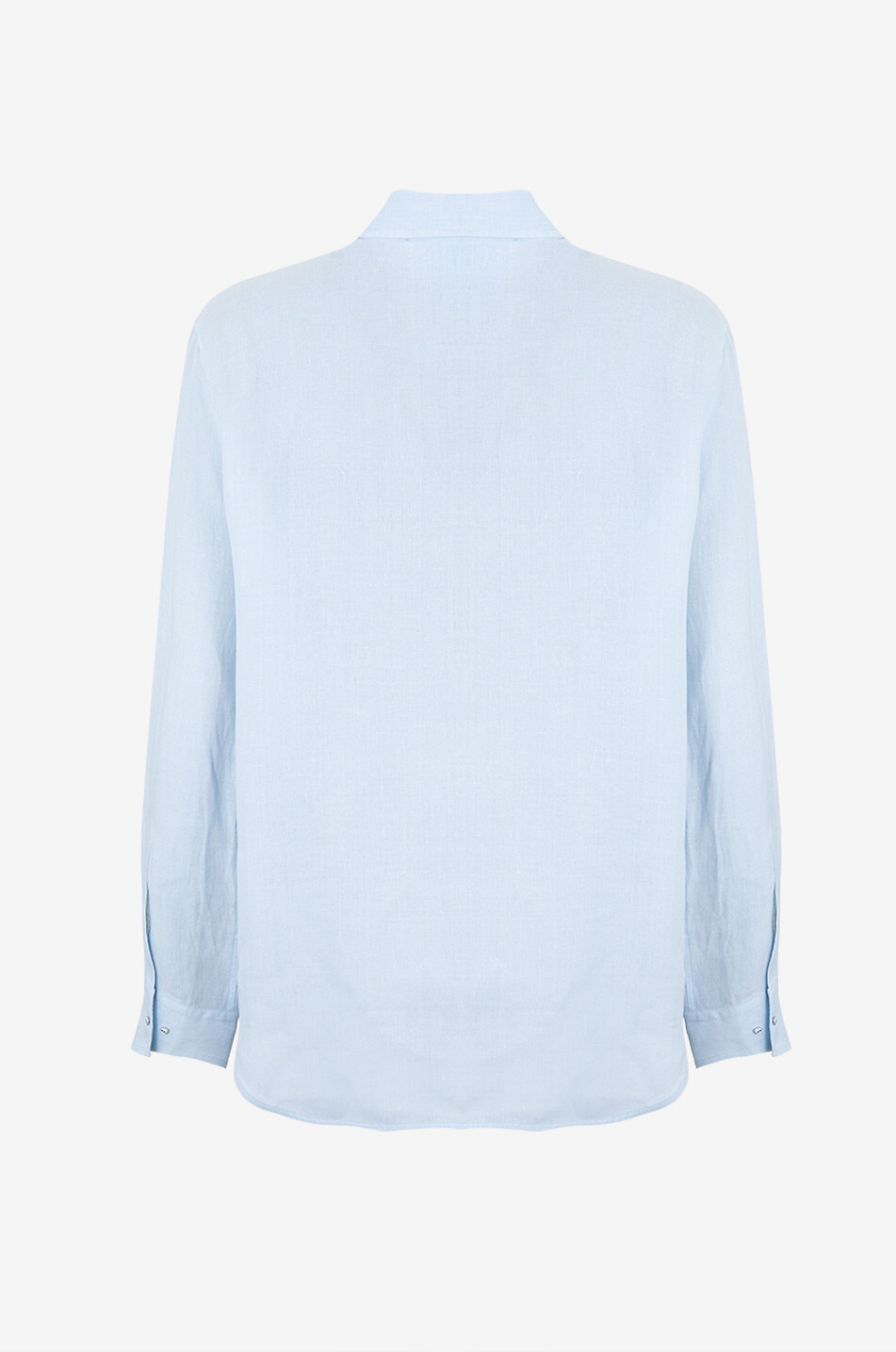 ERMANNO SCERVINO Oversize linen shirt with ethnical openwork embroideries Women LIGHT BLUE 2