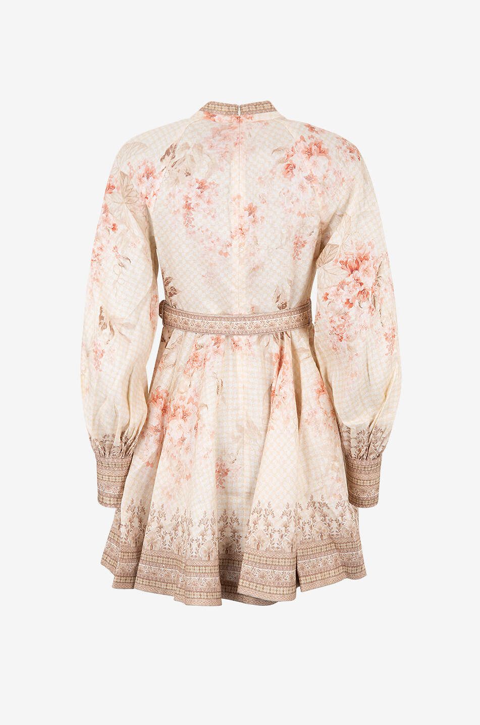ZIMMERMANN Illuminate floral linen mini shirt dress Women EGGSHELL 2