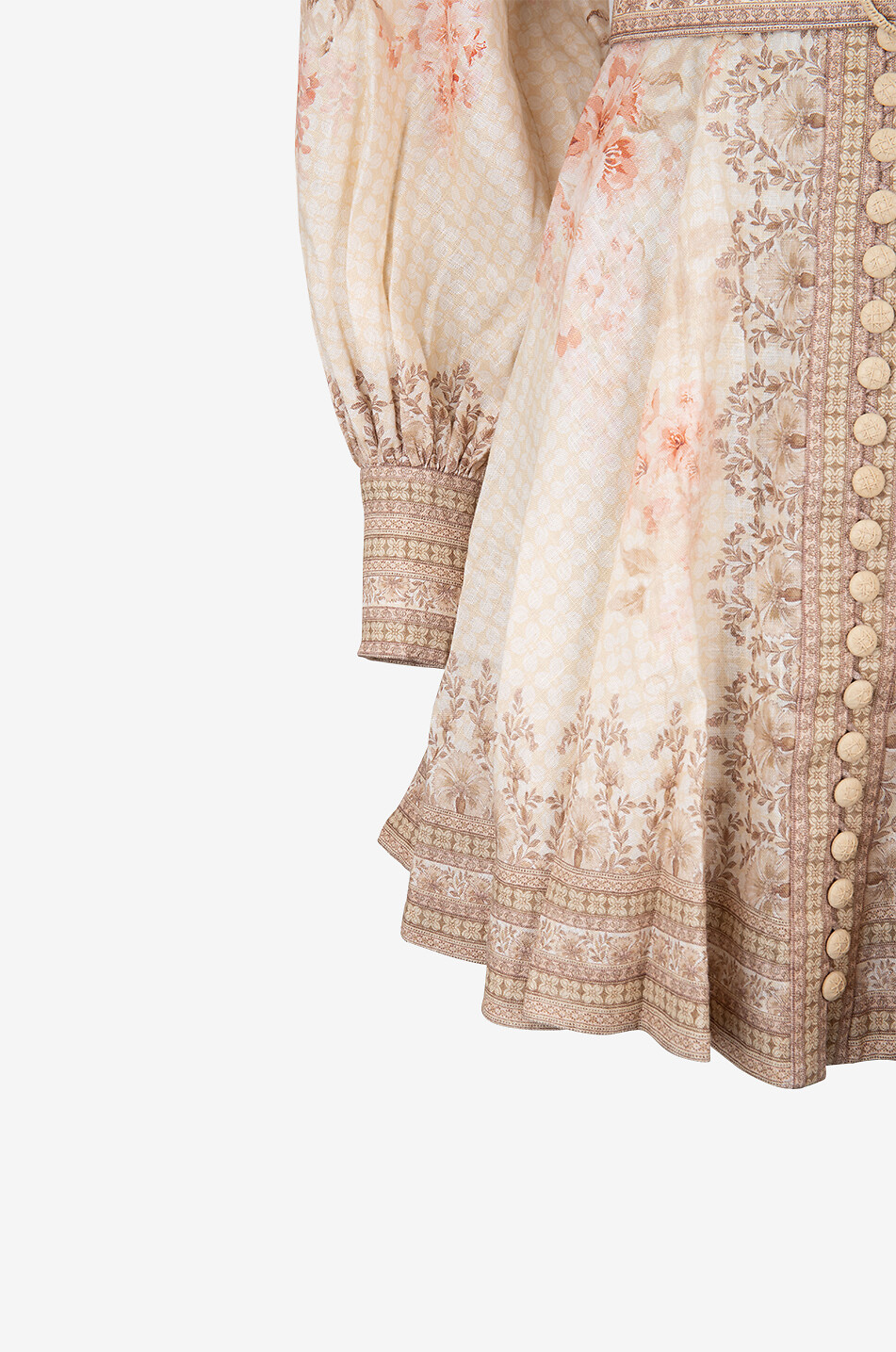 ZIMMERMANN Illuminate floral linen mini shirt dress Women EGGSHELL 3