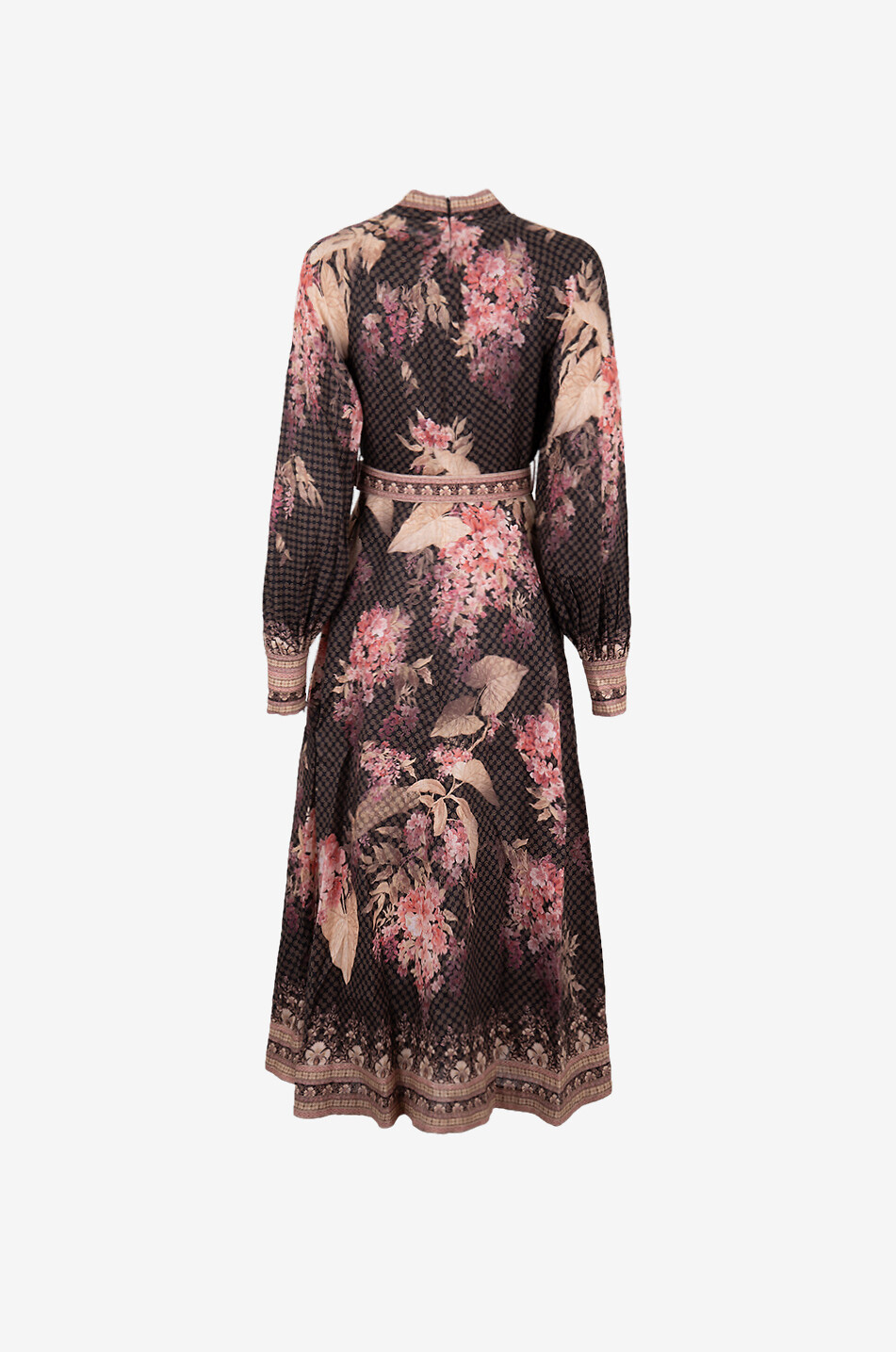 ZIMMERMANN Illuminate floral linen midi shirt dress Women BLACK 2