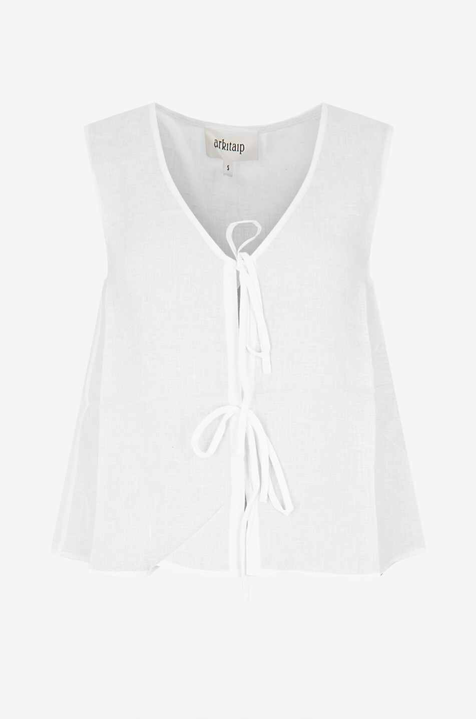ARKITAIP Top sans manches en lin à lacer Camilla Femme BLANC 1