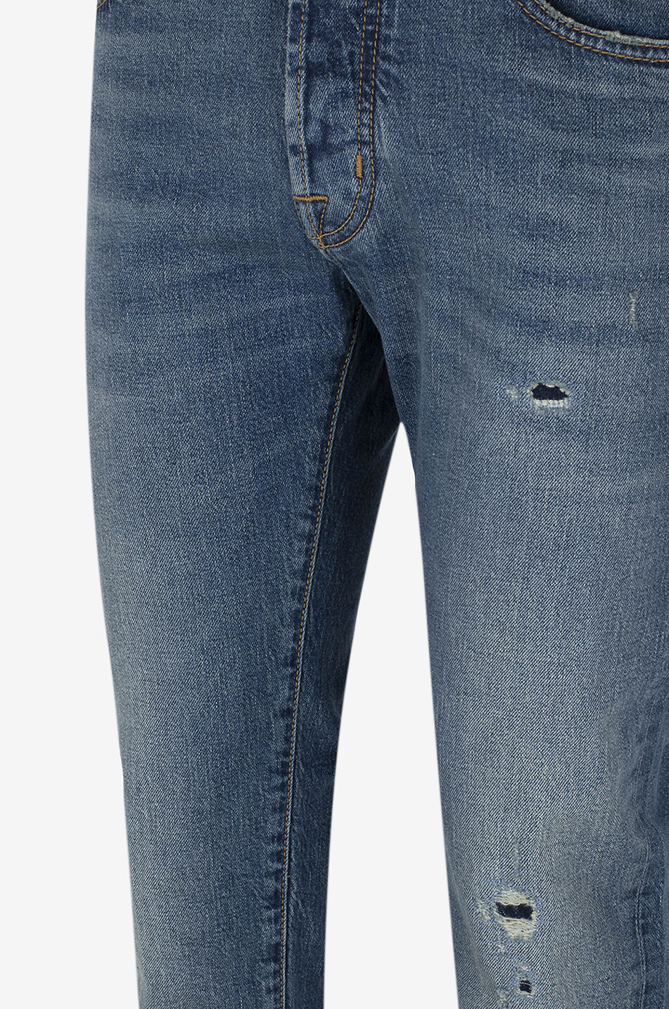 JACOB COHEN Bard ripped cotton slim fit jeans Men MEDIUM BLUE 3