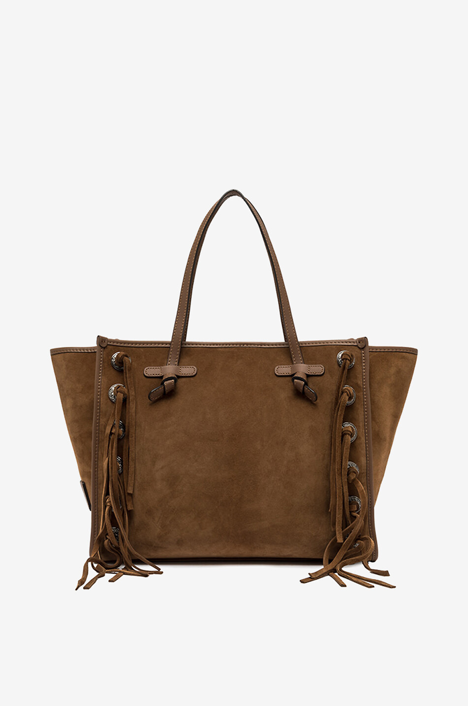 GIANNI CHIARINI Marcella suede tote bag with fringing Women BROWN 1