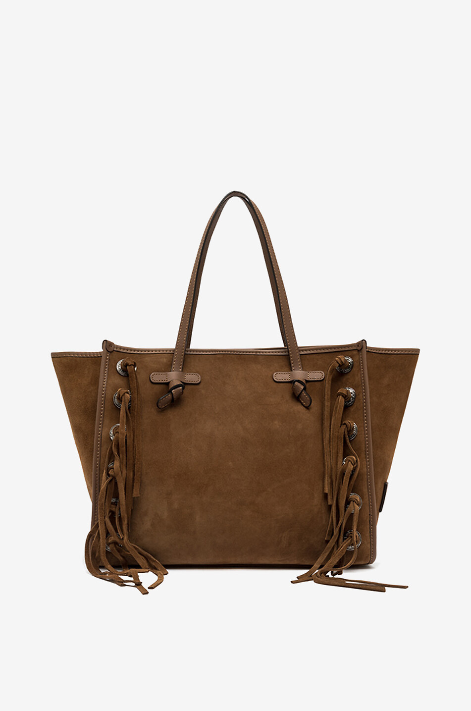 GIANNI CHIARINI Marcella suede tote bag with fringing Women BROWN 5