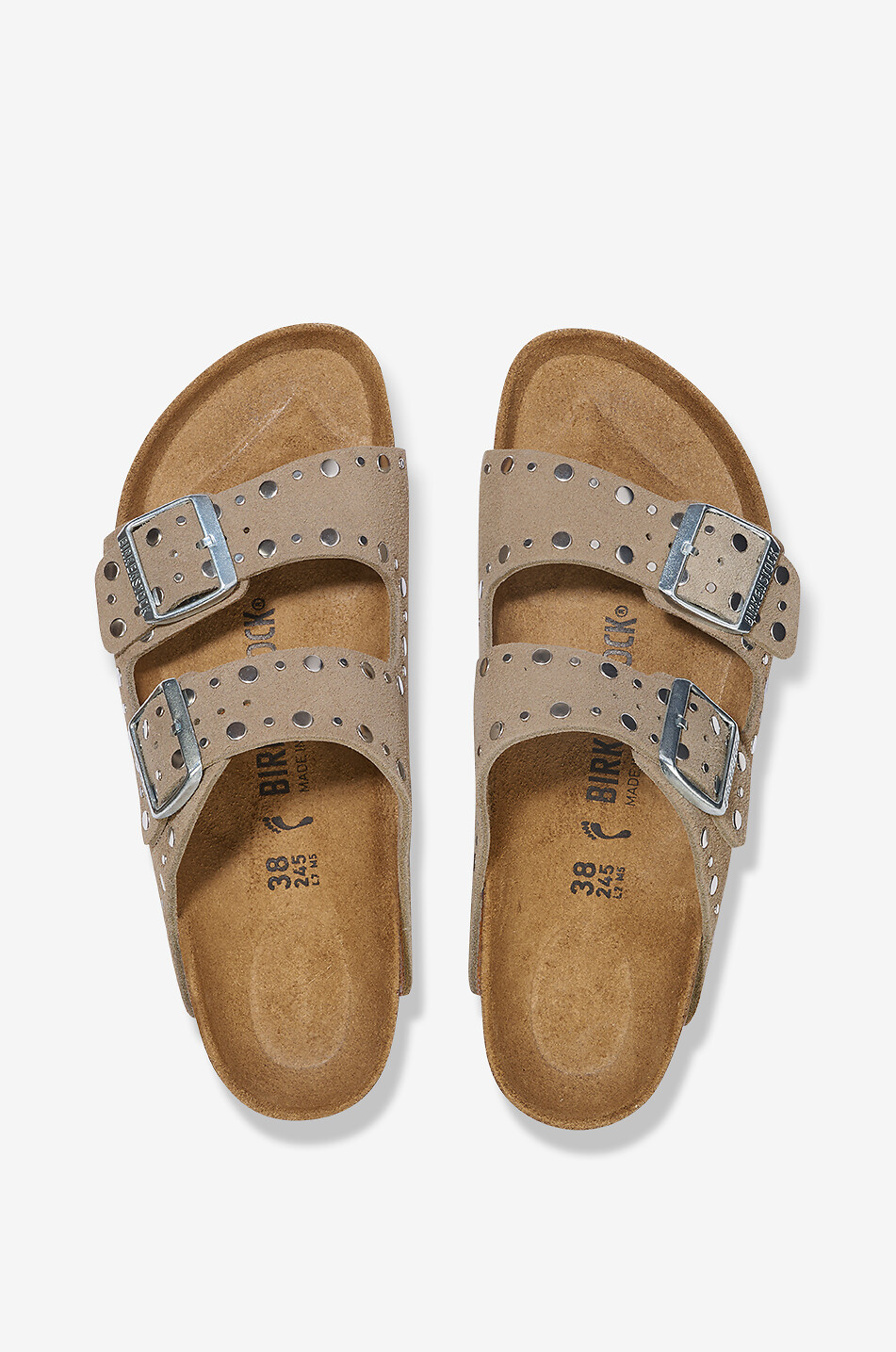 BIRKENSTOCK Mules en daim cloutées Arizona Femme MARRON 5