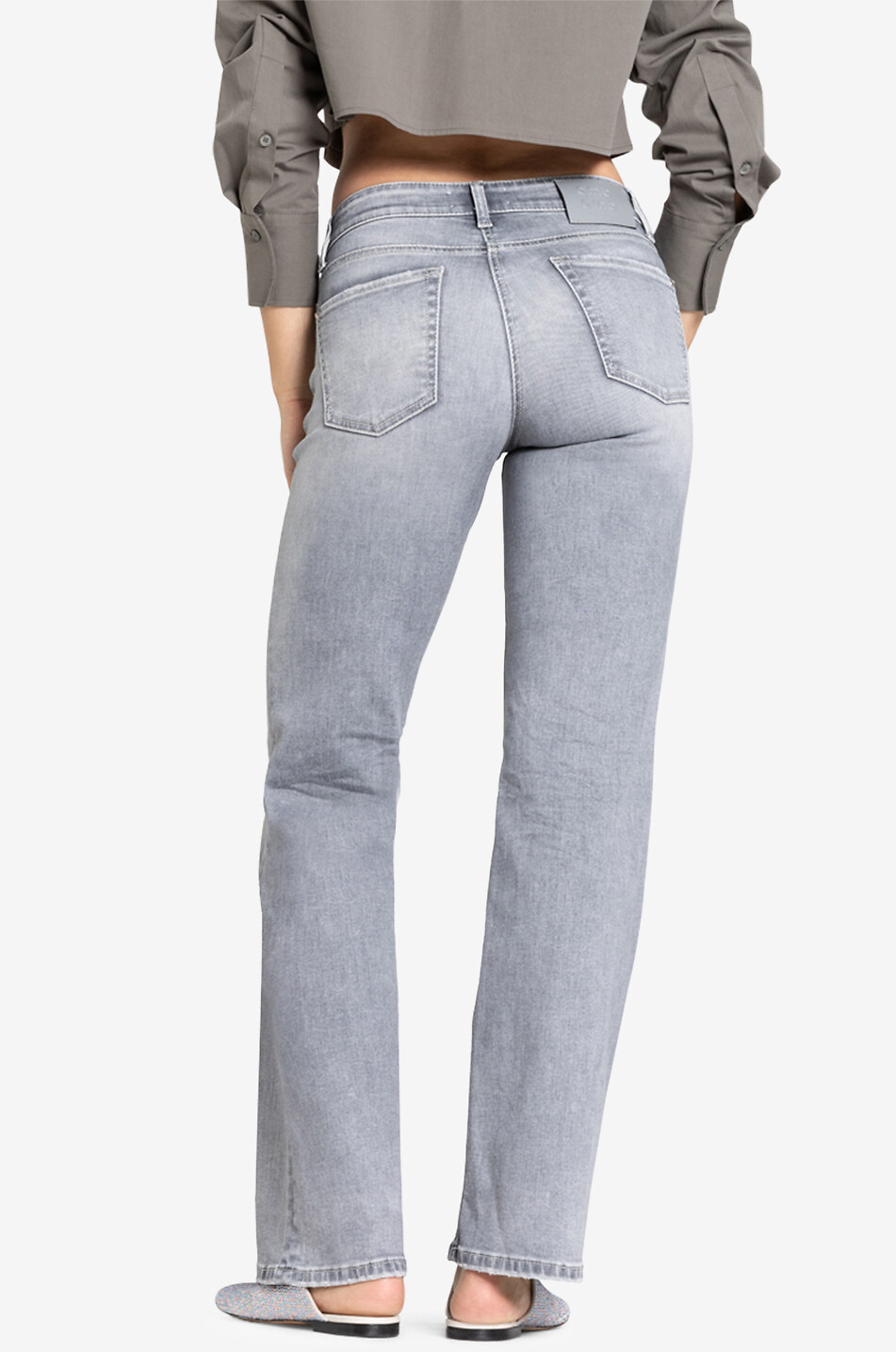 CAMBIO Ausgewaschene weite Jeans Tess Superstretch Damen GRAU 5