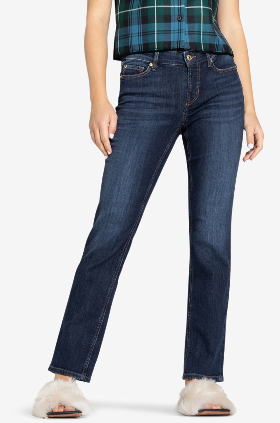 CAMBIO Dunkle Slim-Fit-Jeans Piper Long Damen BLAU 3