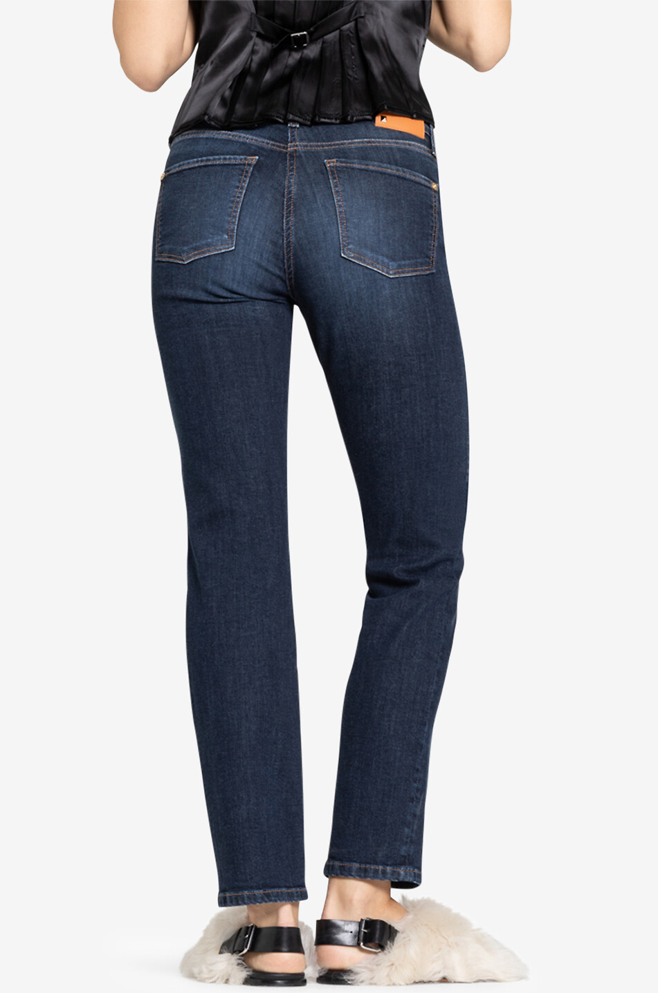 CAMBIO Dunkle Slim-Fit-Jeans Piper Long Damen BLAU 5