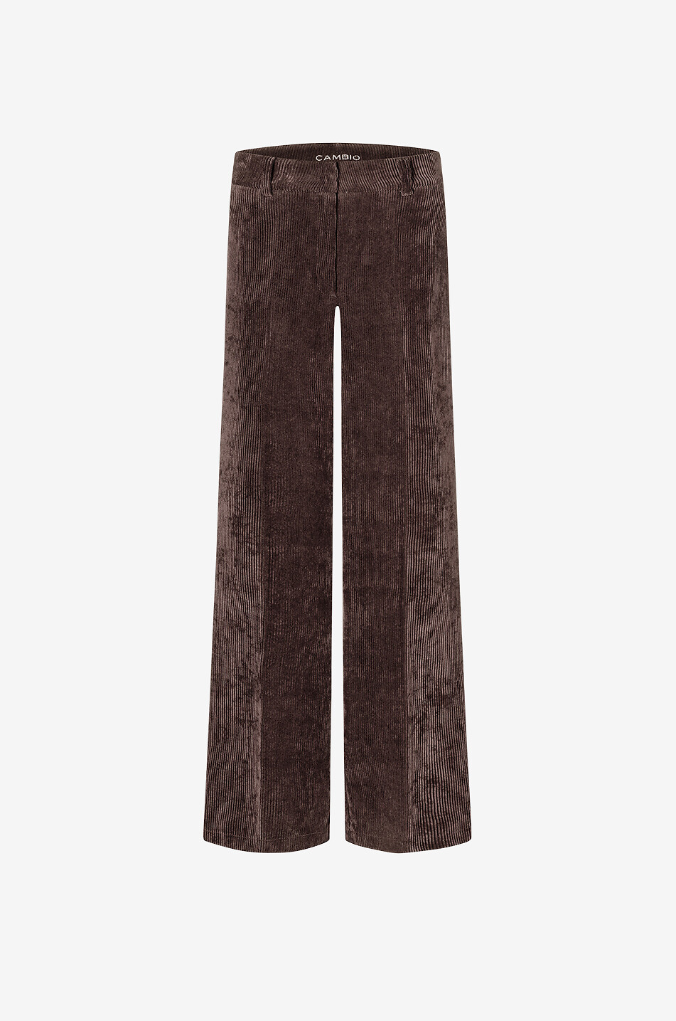 CAMBIO Pantalon large en velours côtelé Amelie Femme MARRON FONCÉ 1