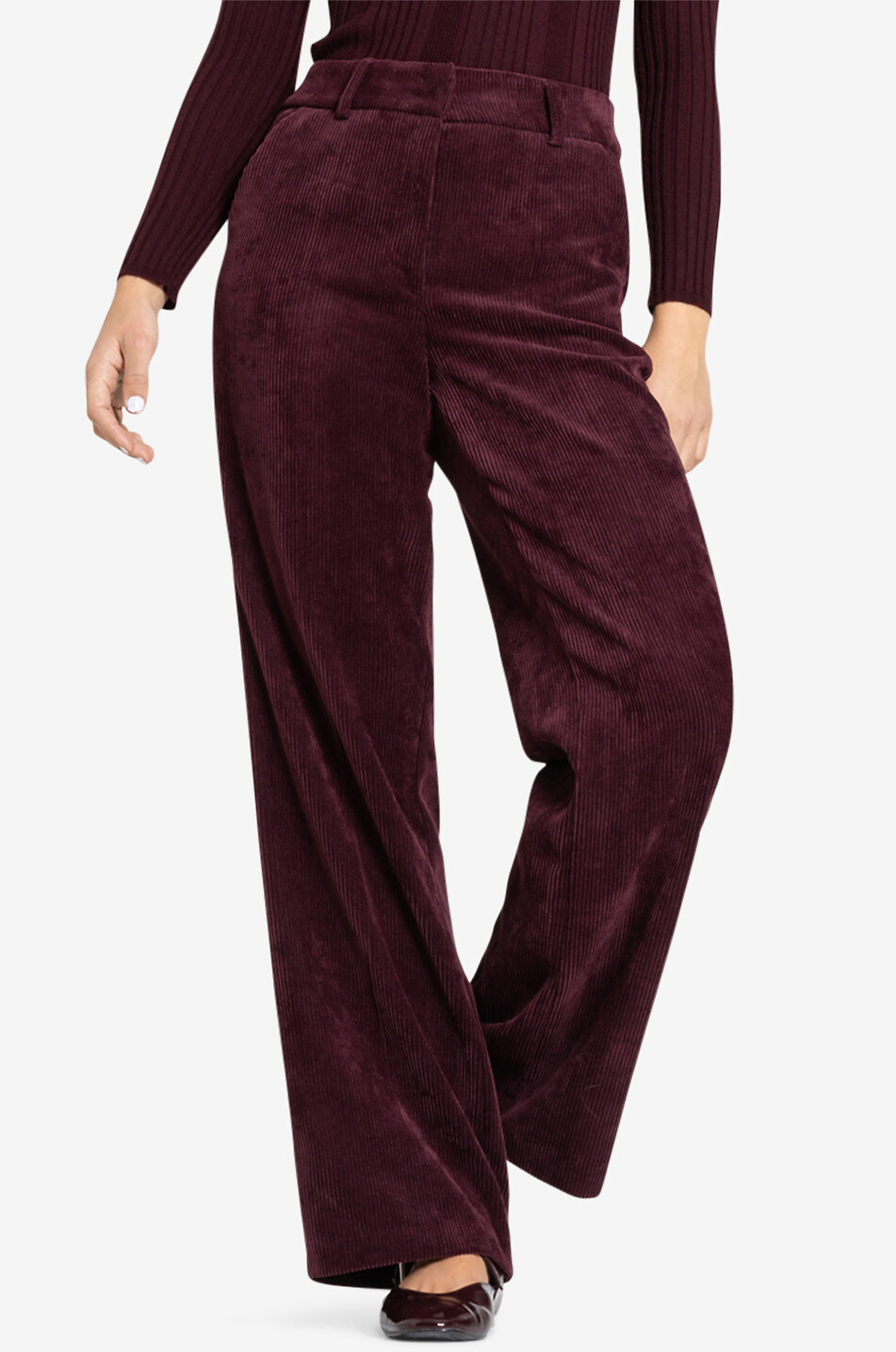 Pantalon large en velours côtelé Amelie