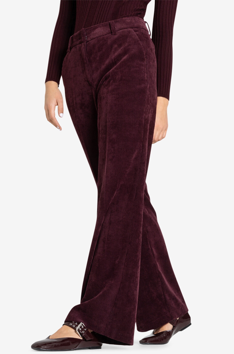 Pantalon large en velours côtelé Amelie