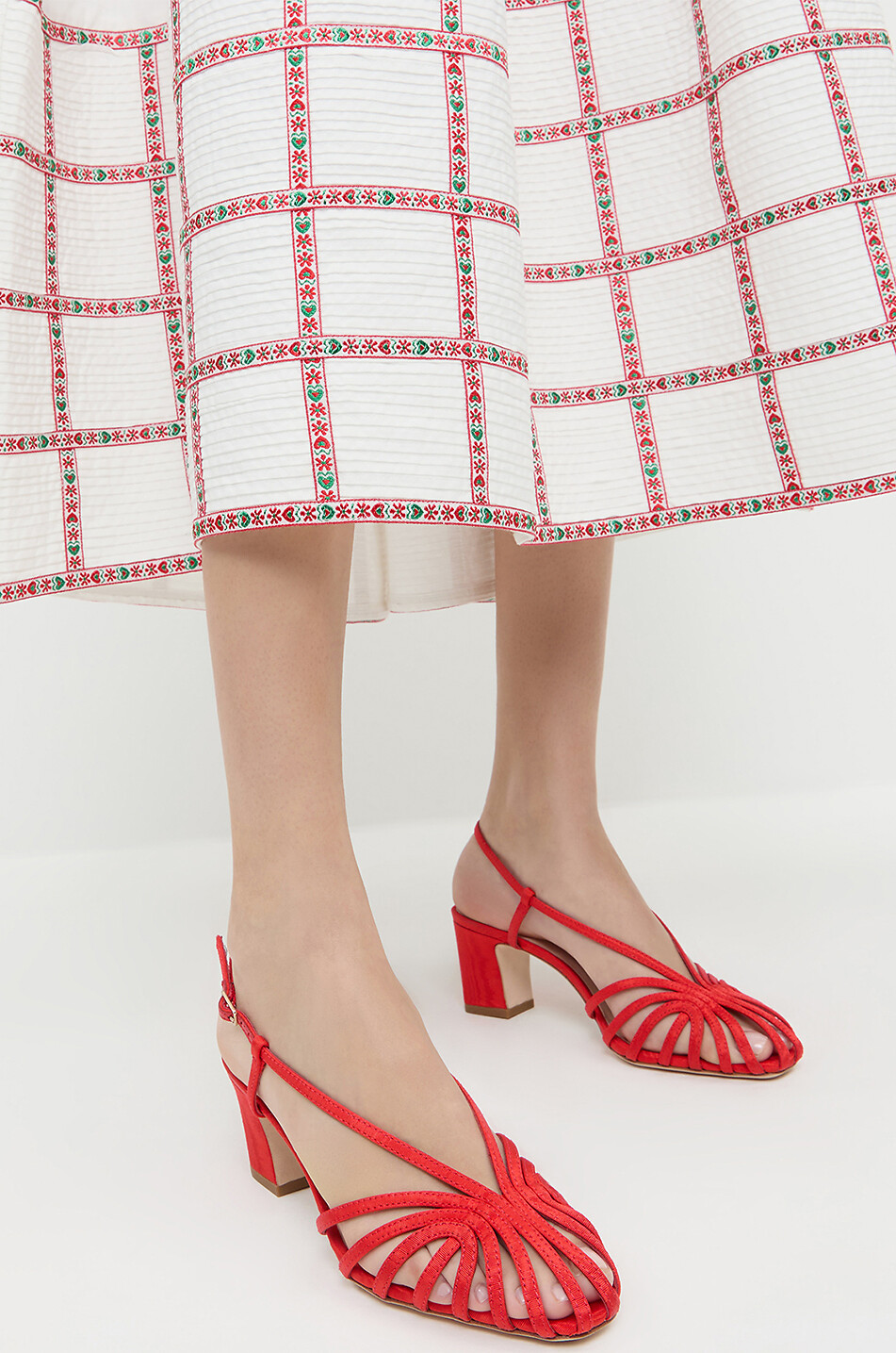 LOEFFLER RANDALL Sandales à talon en viscose Priscilla Femme ROUGE 3