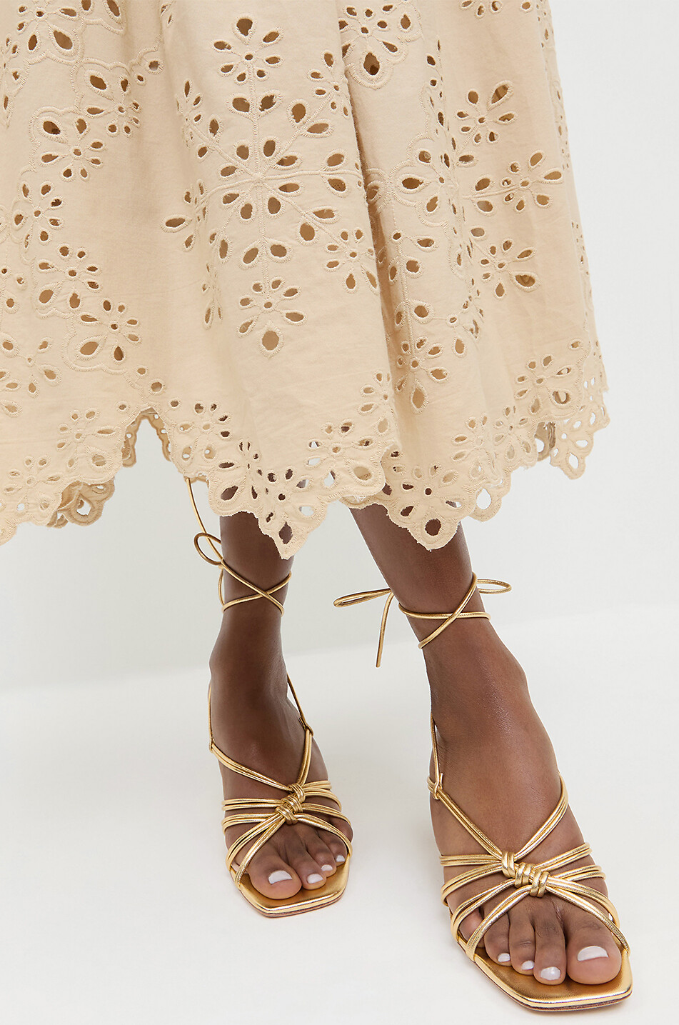 LOEFFLER RANDALL Sandalen mit Absatz aus Metallic-Leder Vivienne Damen GOLDEN 3