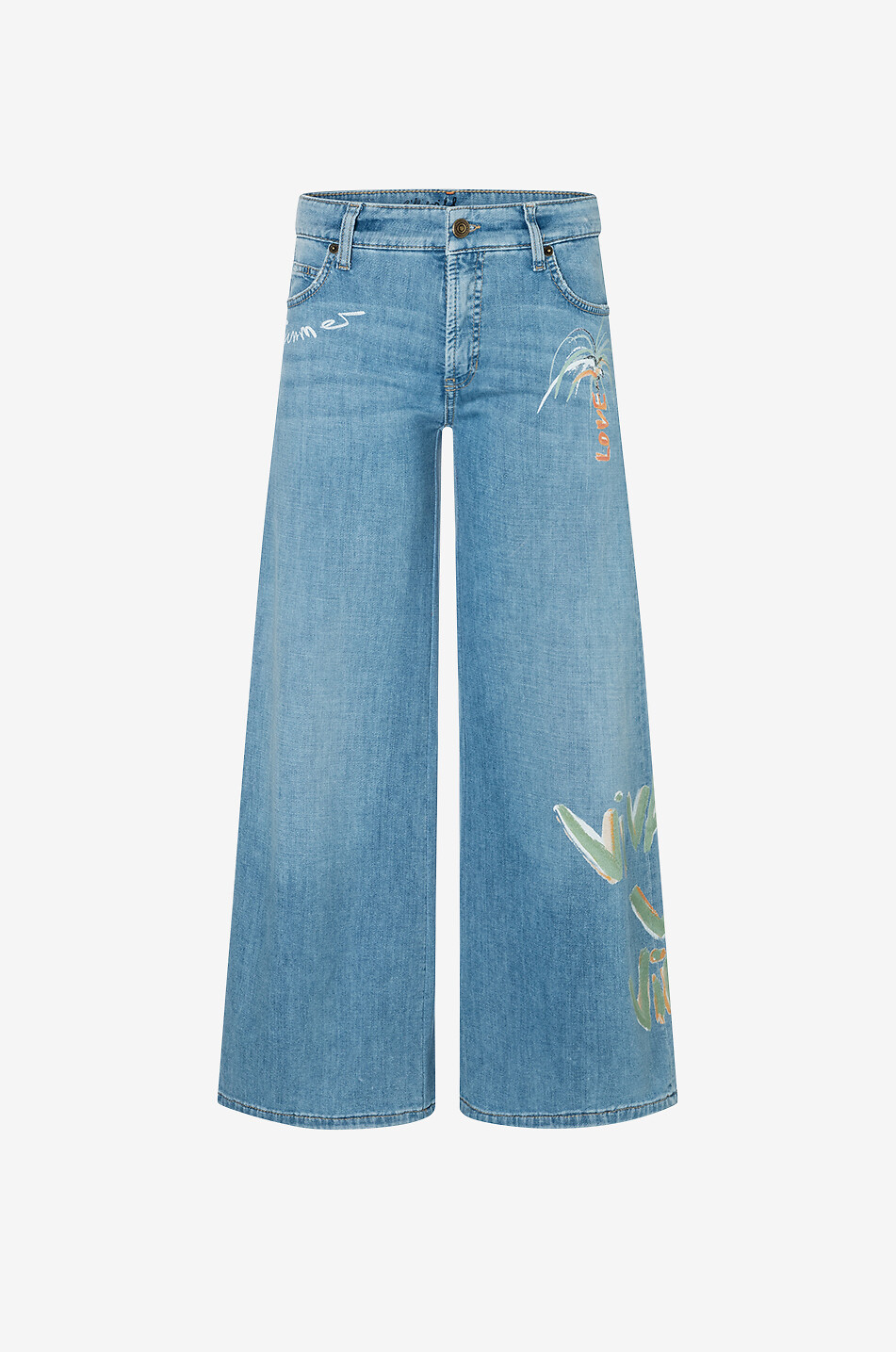 CAMBIO Ausgestellte Baumwolljeans Palazzo Cropped Viva La Vida Damen BLAU 1