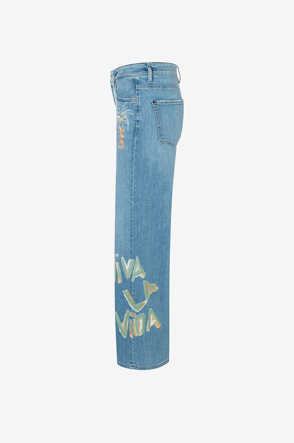 CAMBIO Ausgestellte Baumwolljeans Palazzo Cropped Viva La Vida Damen BLAU 8