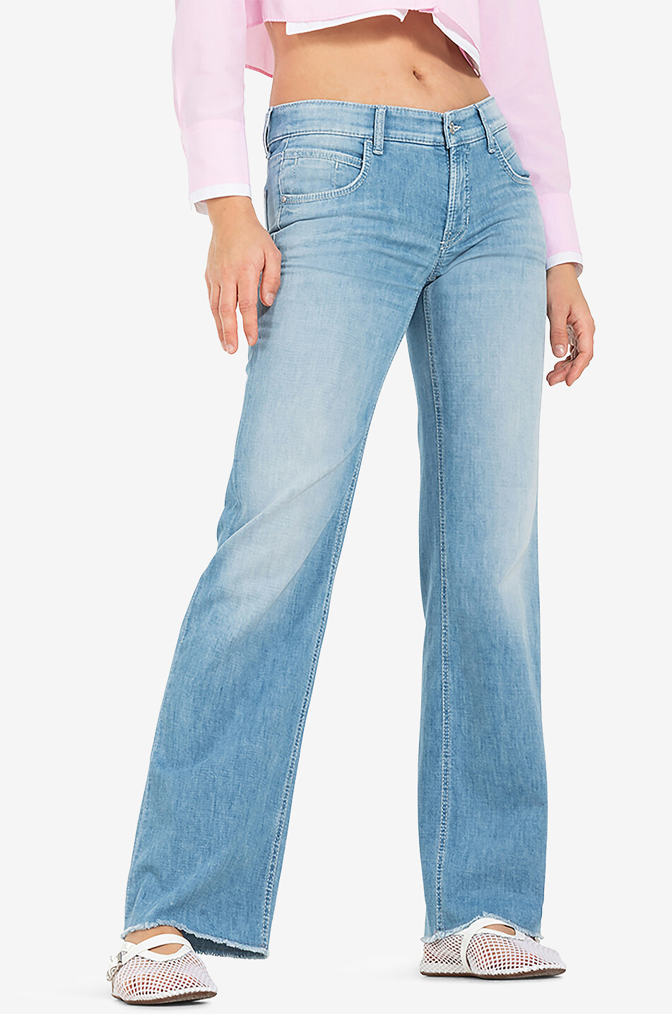 CAMBIO Helle Jeans mit weitem Bein Tess Light Weight Damen BLAU 4