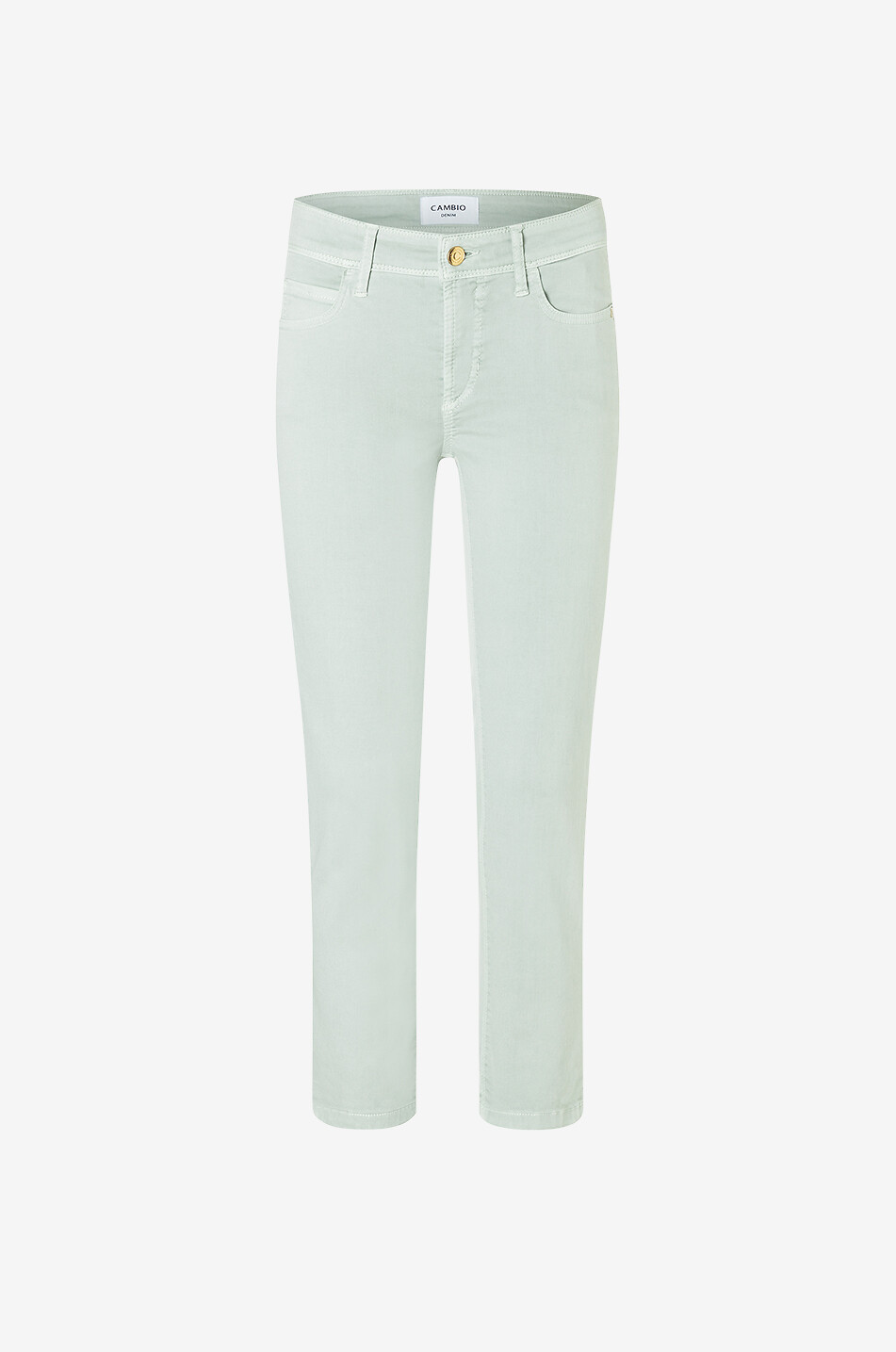 CAMBIO Slim-Fit-Jeans Piper Short High Summer Sateen Damen HELLGRÜN 1