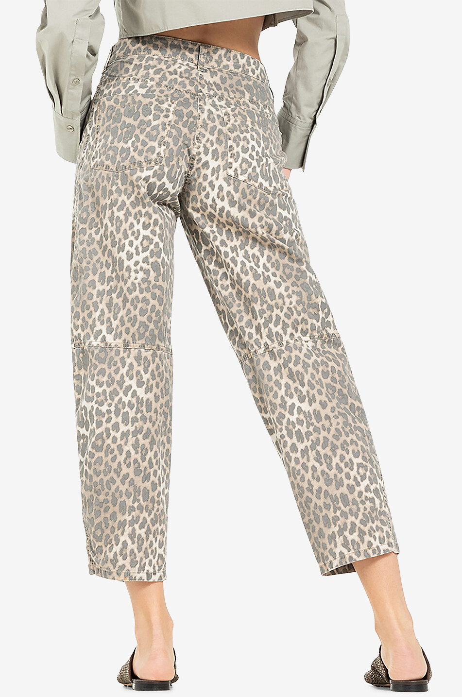 CAMBIO Verkürzte Karottenjeans mit Leo-Print Eve Damen BRAUN 4