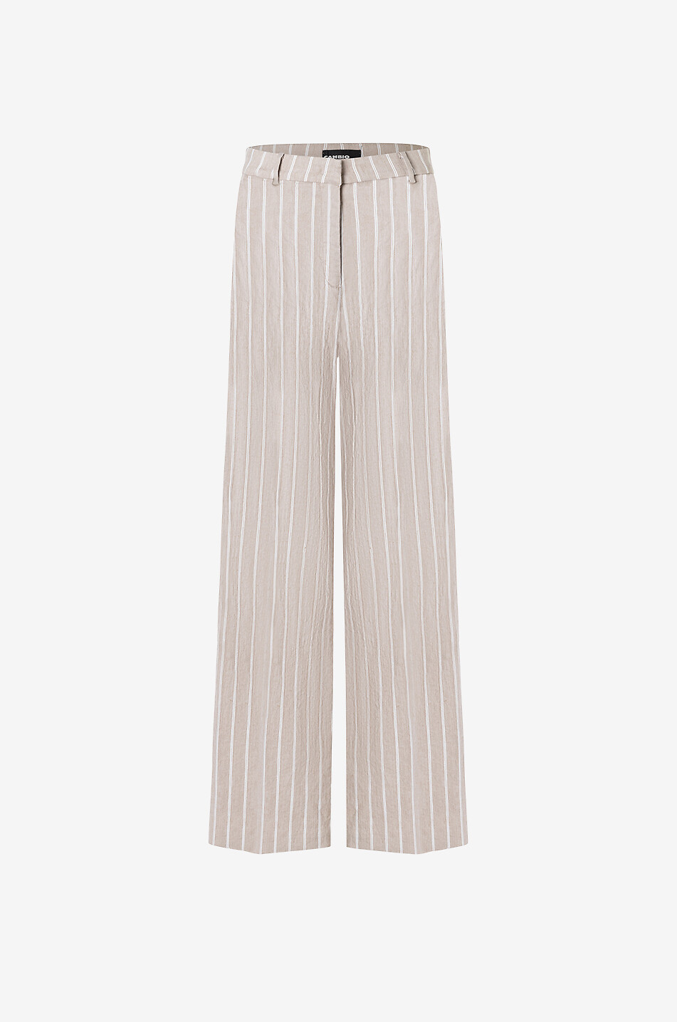 CAMBIO Pantalon large rayé en lin Mira Femme BEIGE 1