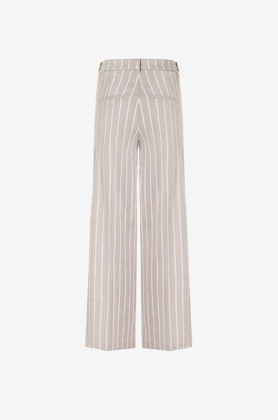 CAMBIO Pantalon large rayé en lin Mira Femme BEIGE 2