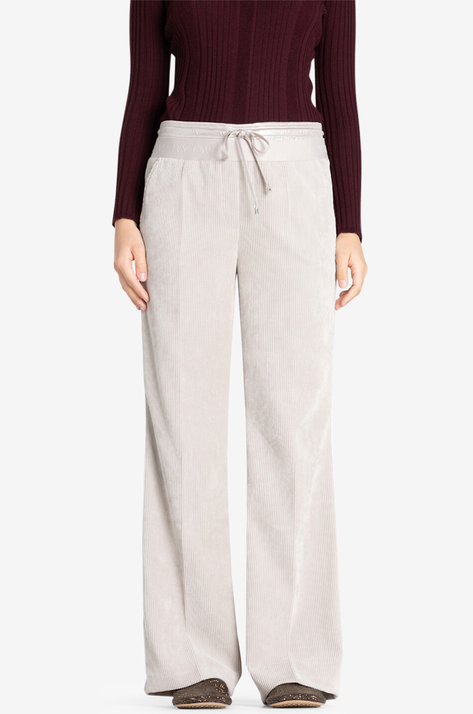 CAMBIO Pantalon de jogging en velours côtelé Ava Femme GRIS CLAIR 3