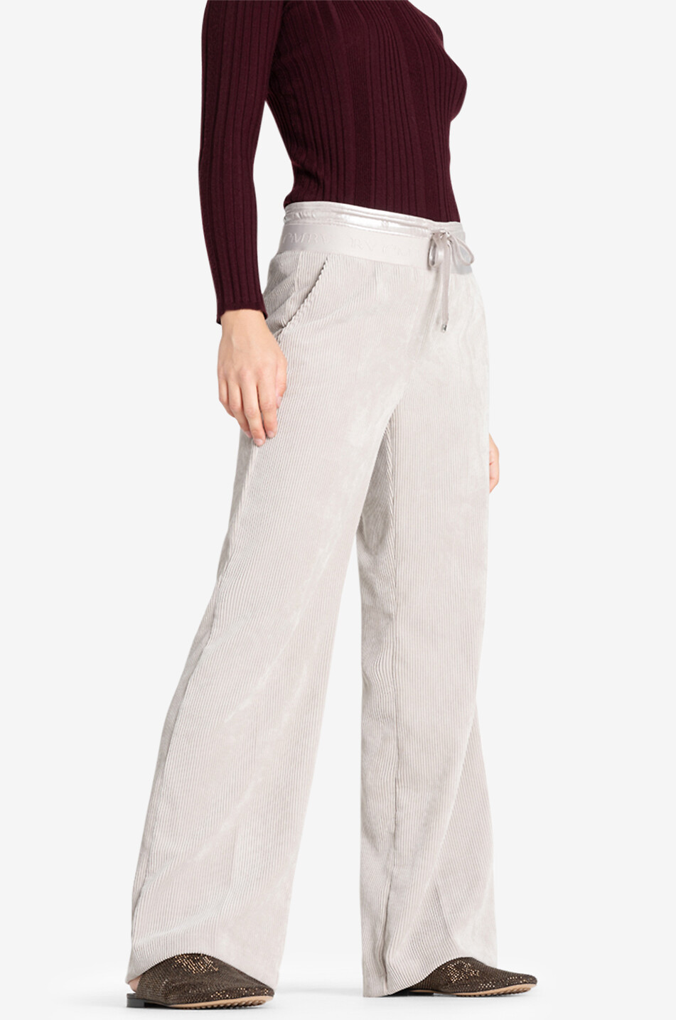 CAMBIO Pantalon de jogging en velours côtelé Ava Femme GRIS CLAIR 4
