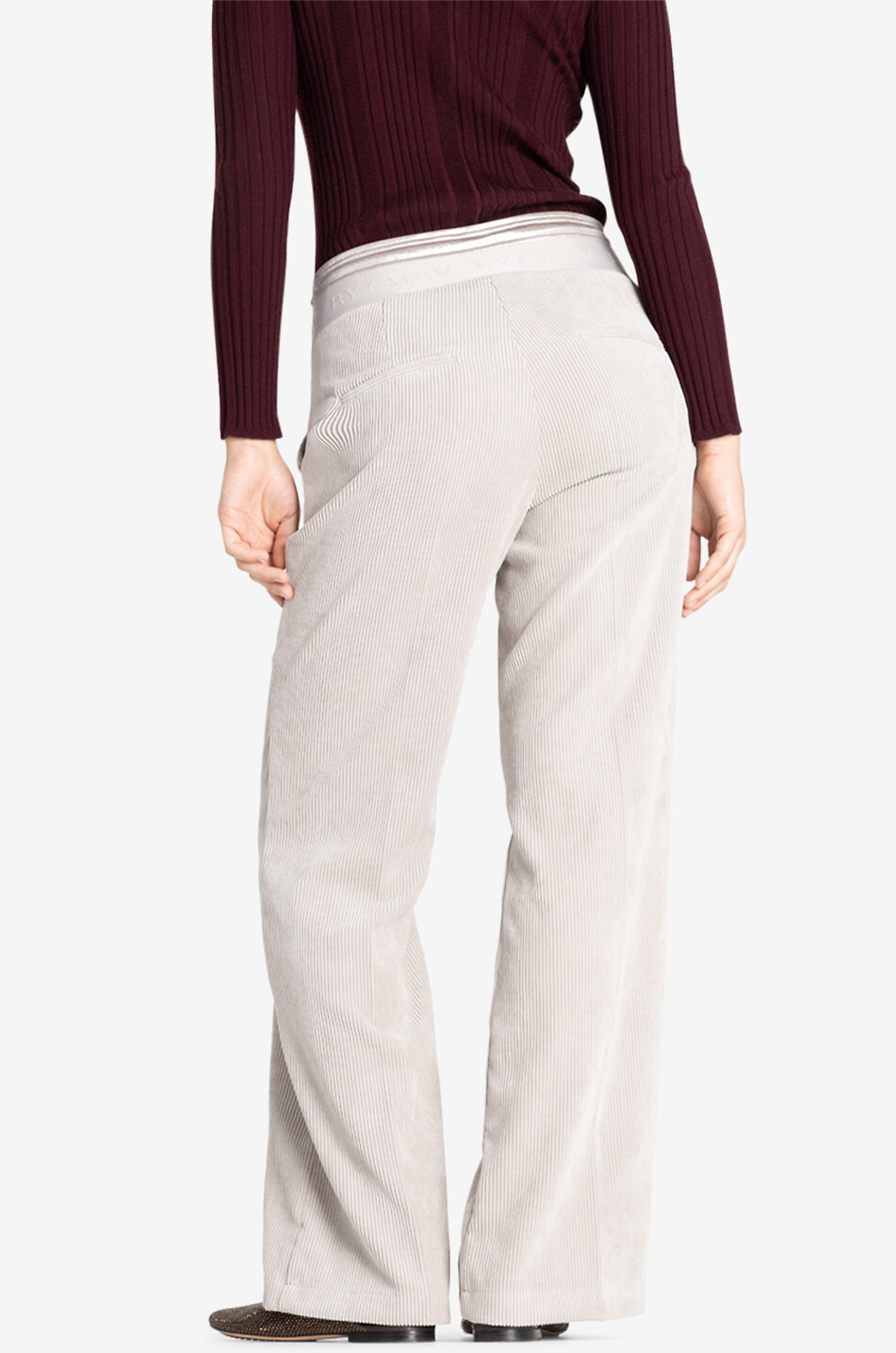 CAMBIO Pantalon de jogging en velours côtelé Ava Femme GRIS CLAIR 5