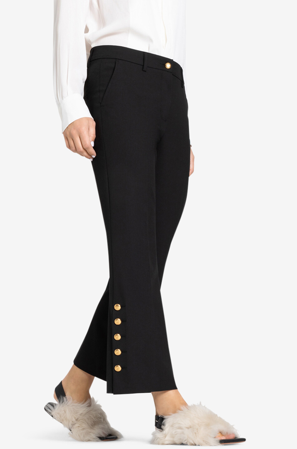 CAMBIO Hose mit weitem Bein und Nieten France Damen SCHWARZ 4