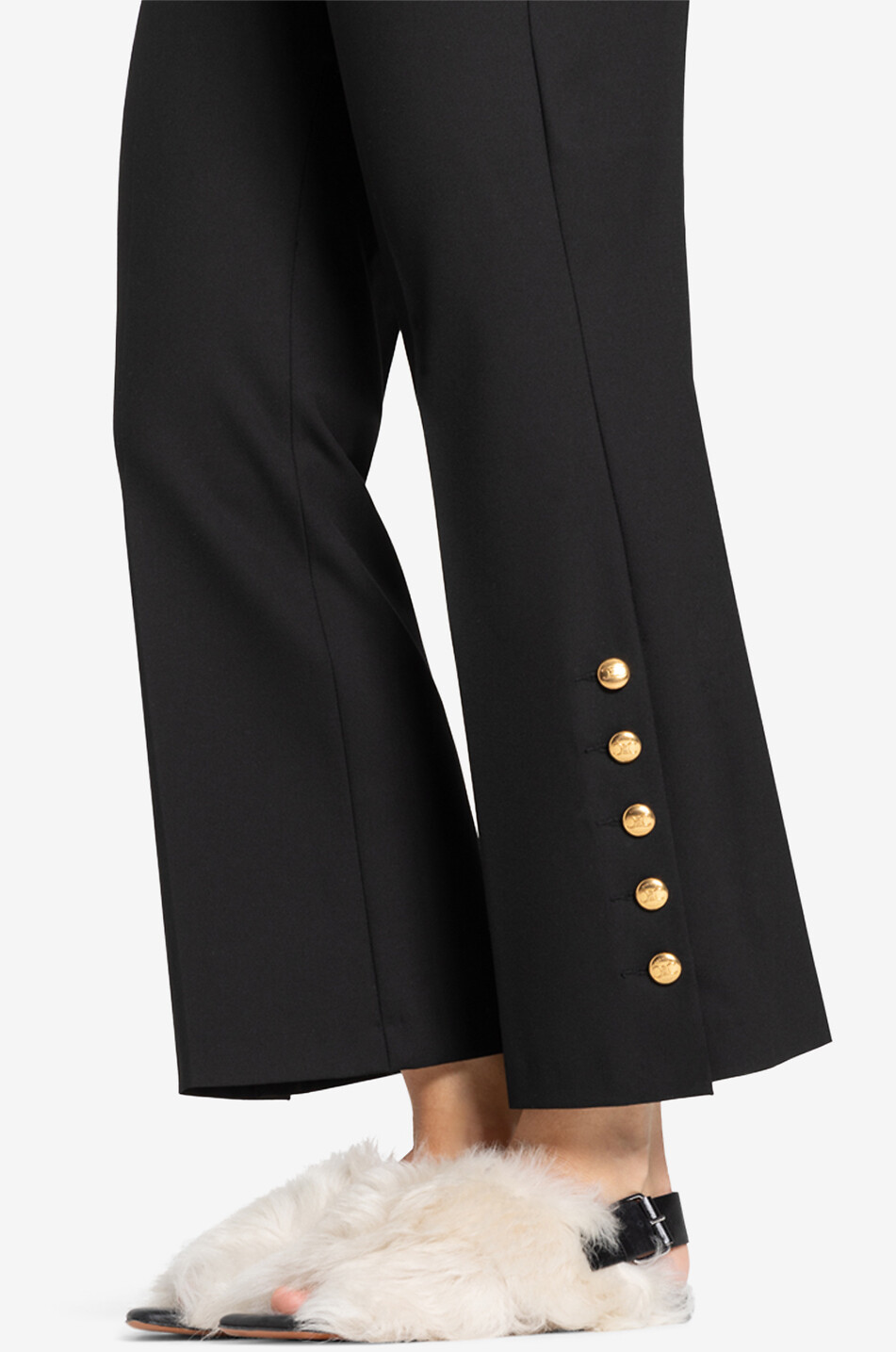 CAMBIO Hose mit weitem Bein und Nieten France Damen SCHWARZ 6