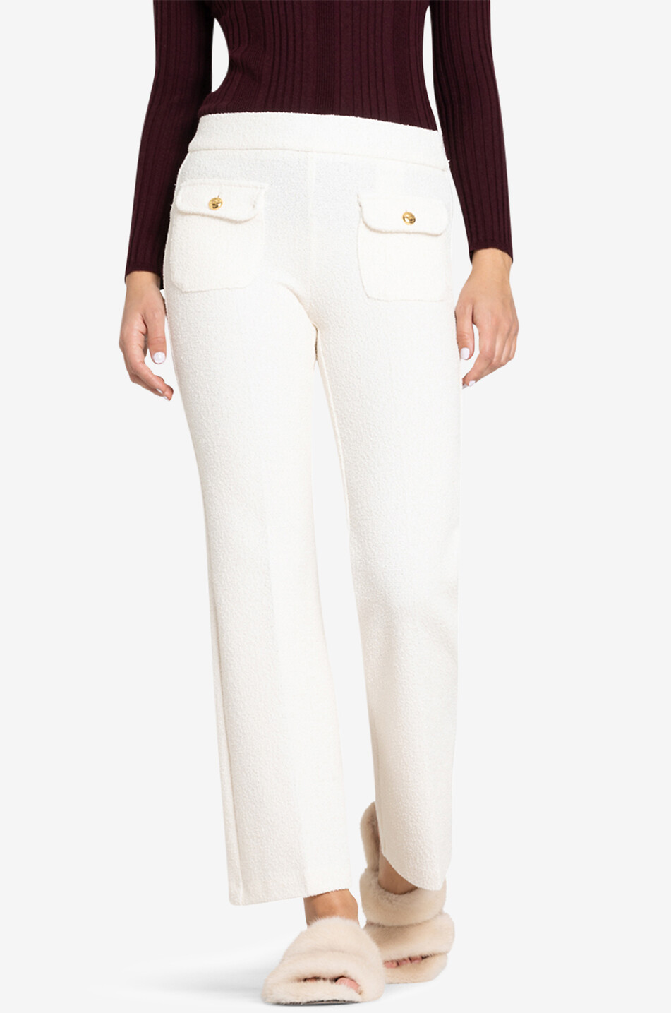 CAMBIO Pantalon évasé raccourci Faith Femme BLANC CASSE 3