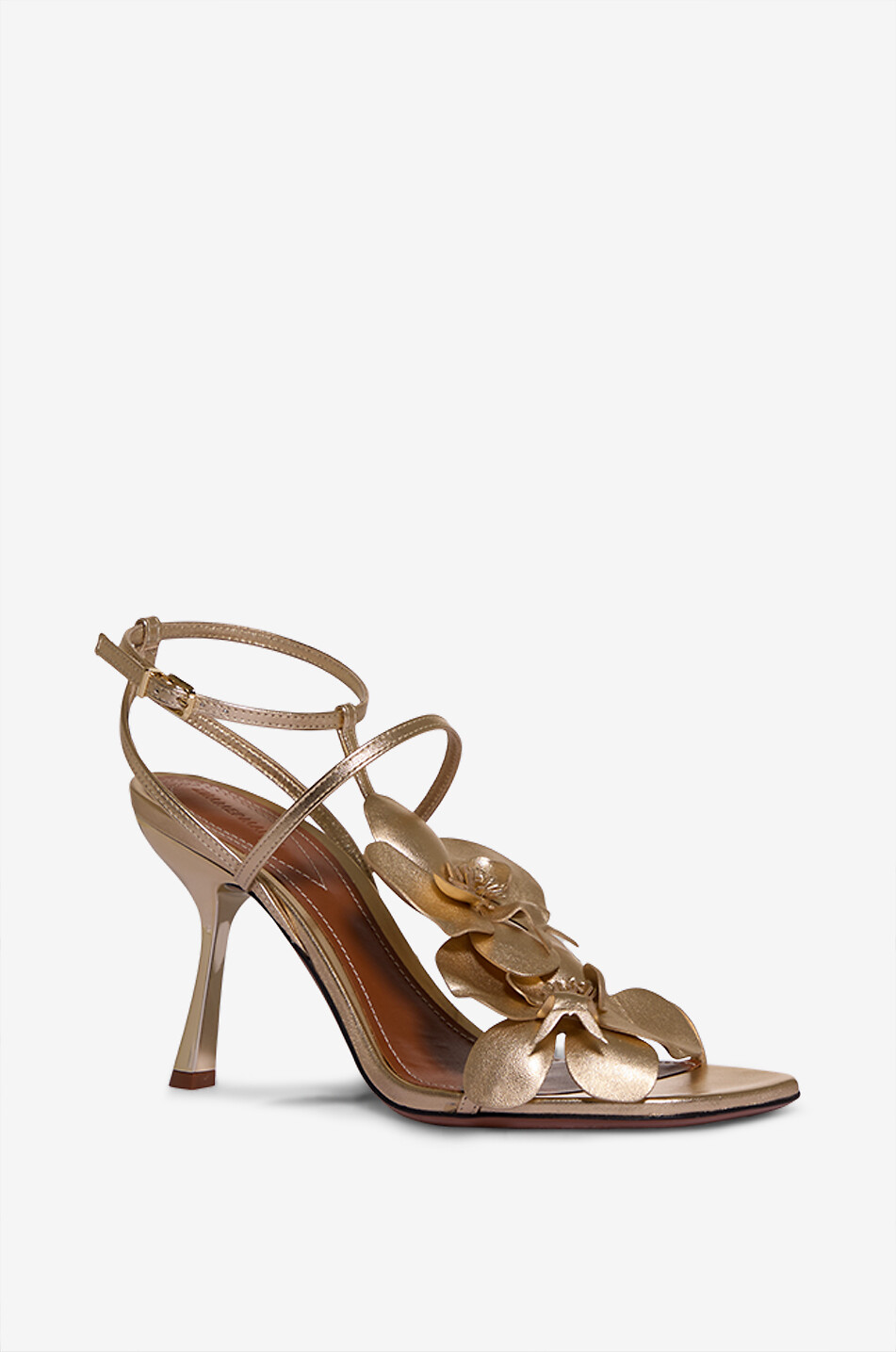 ZIMMERMANN Metallic-Ledersandalen mit Absatz Orchid 85 Damen GOLDEN 1