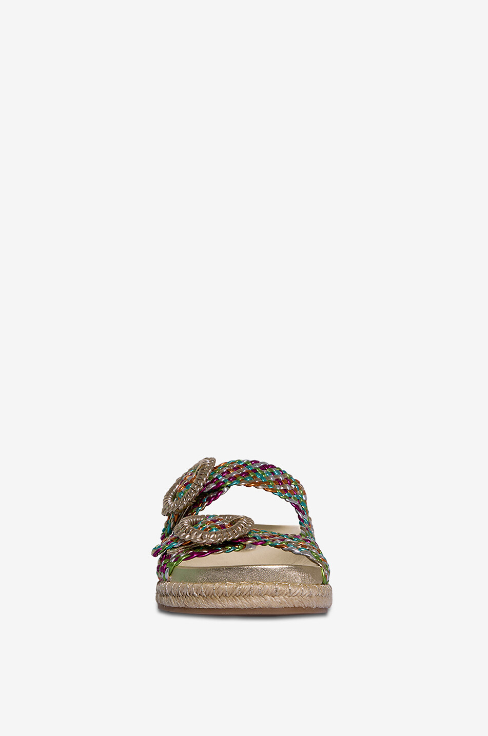 AQUAZZURA Rivera flat metallic footbed sandals Women MULTI COLOURED 2