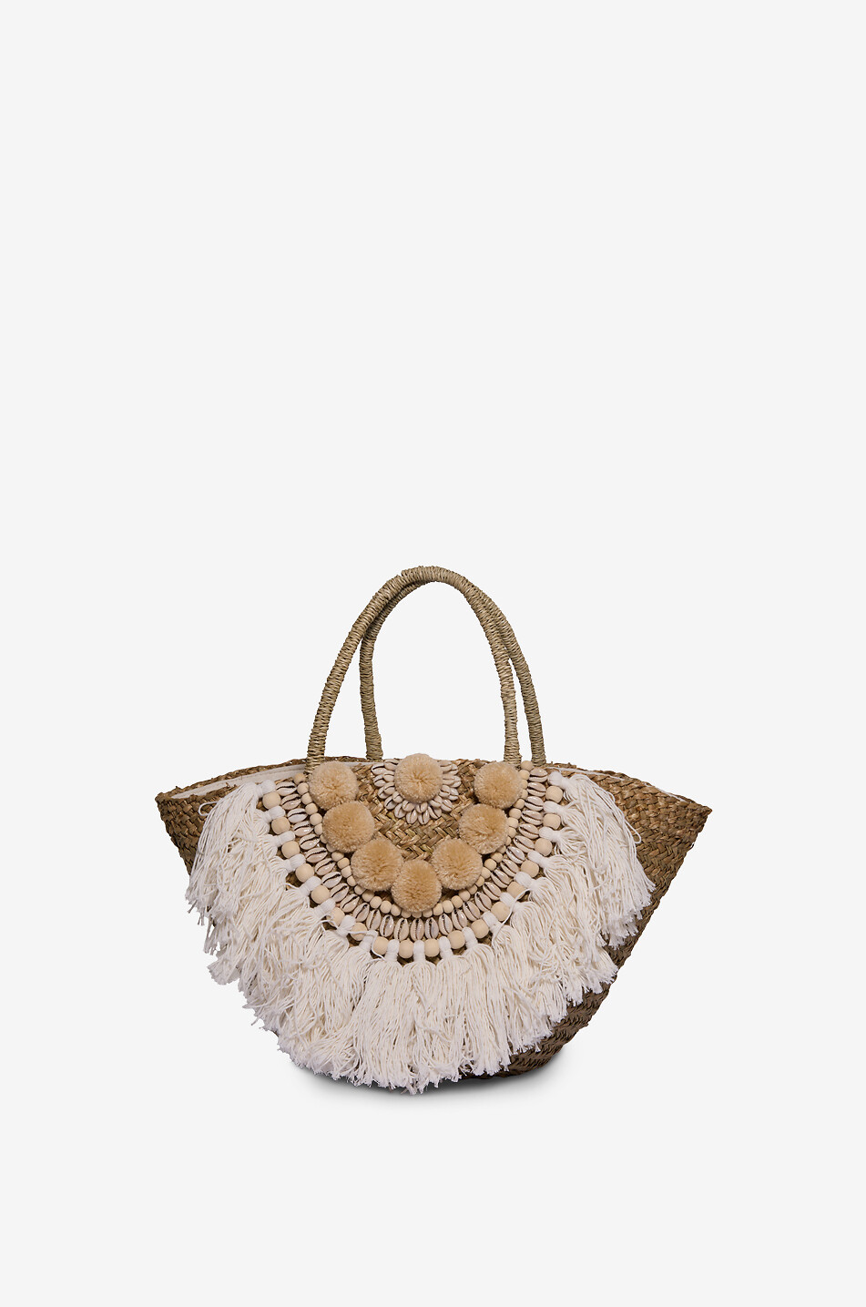 BOUTIQUE BONITA Shopper aus Palmenblatt Bohemian Damen BEIGE 1