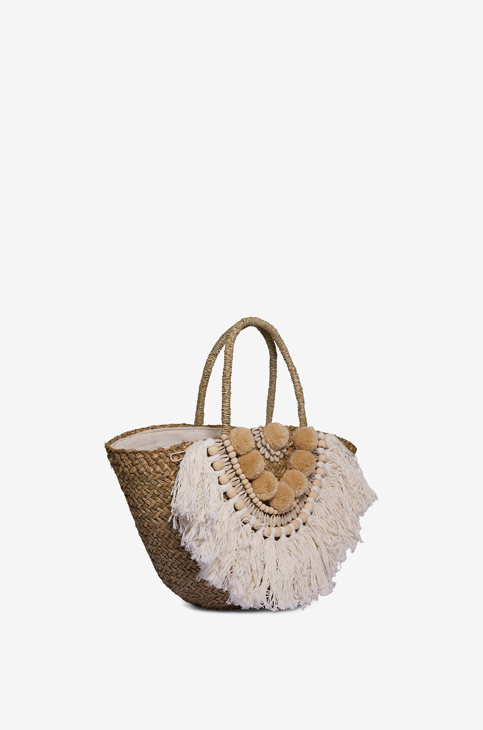 BOUTIQUE BONITA Shopper aus Palmenblatt Bohemian Damen BEIGE 2