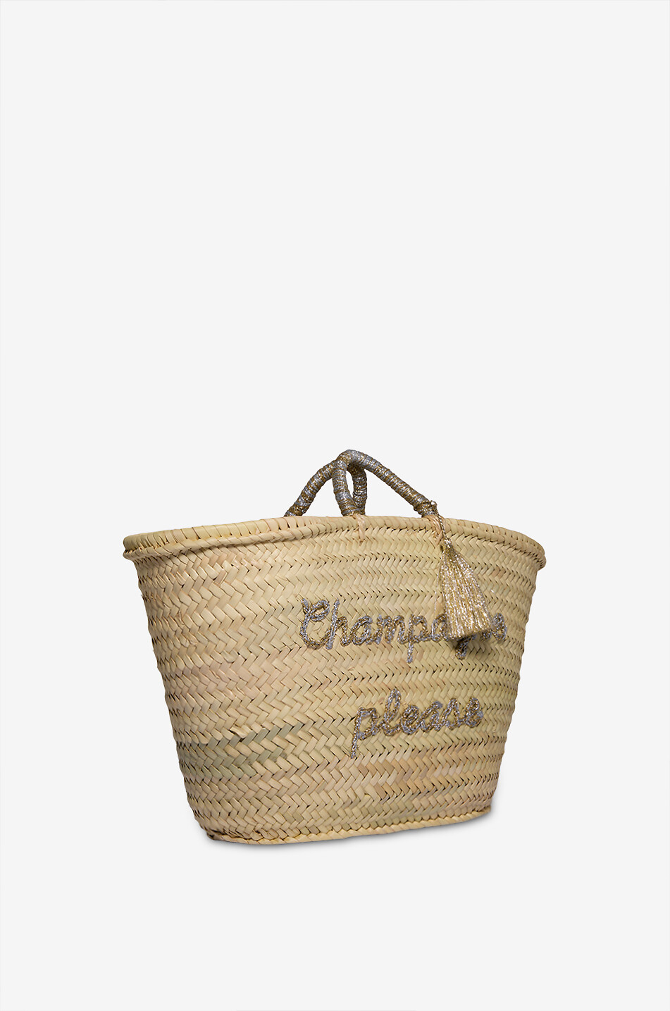 BOUTIQUE BONITA Shopper aus Palmblatt Champagne Please Damen GOLDEN 2