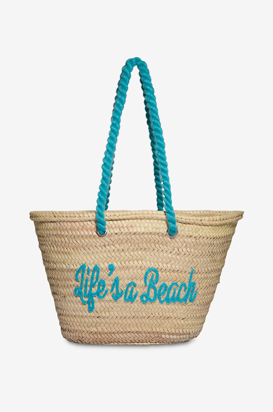 BOUTIQUE BONITA Shopper aus Palmenblatt Life's a Beach Damen BLAU 1