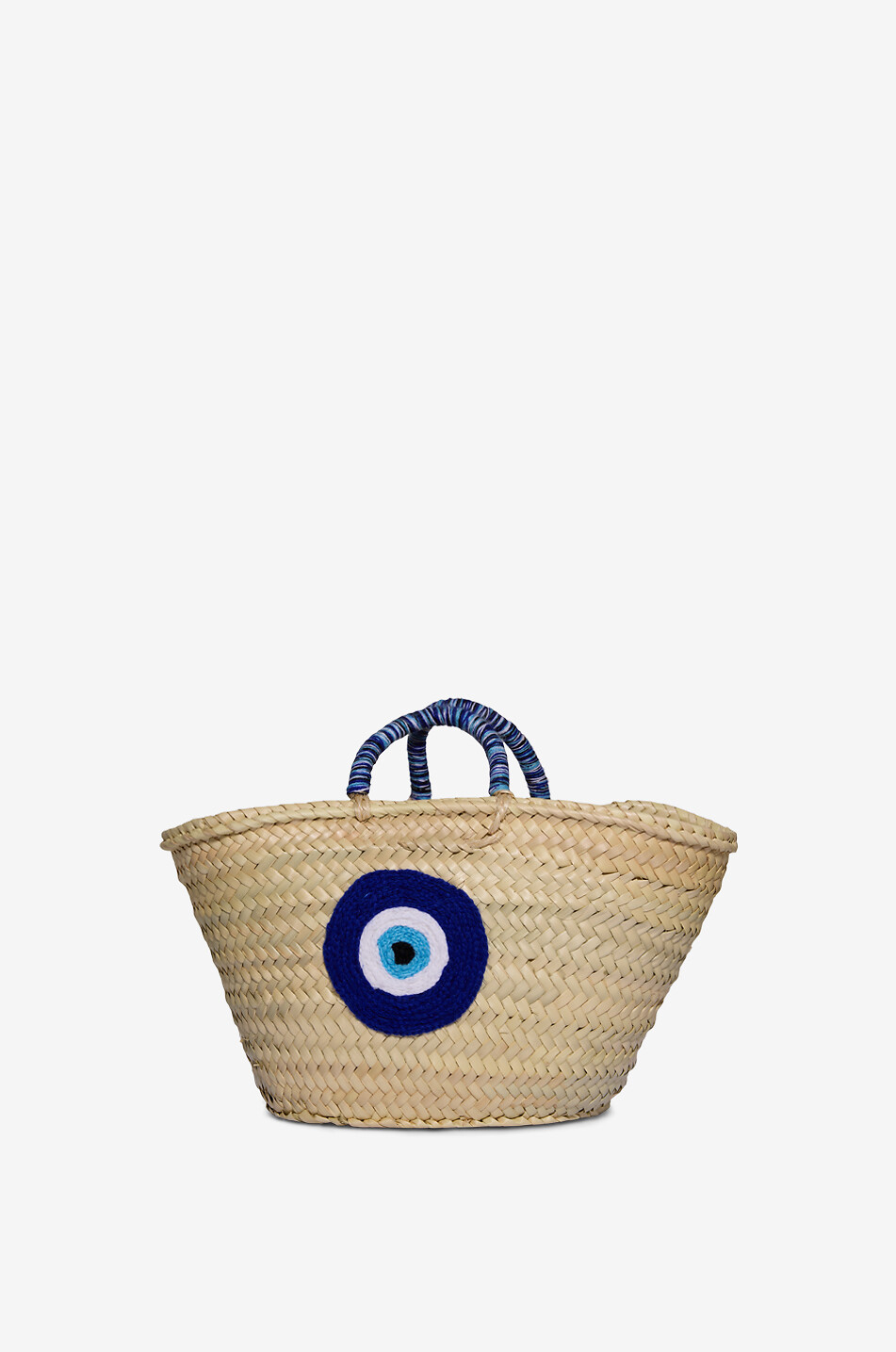 Evil Eye palm leaf tote bag