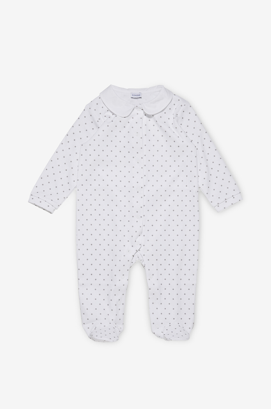 BONGENIE Pyjama für Babys aus Baumwolle mit Tupfen Baby WEISS 1