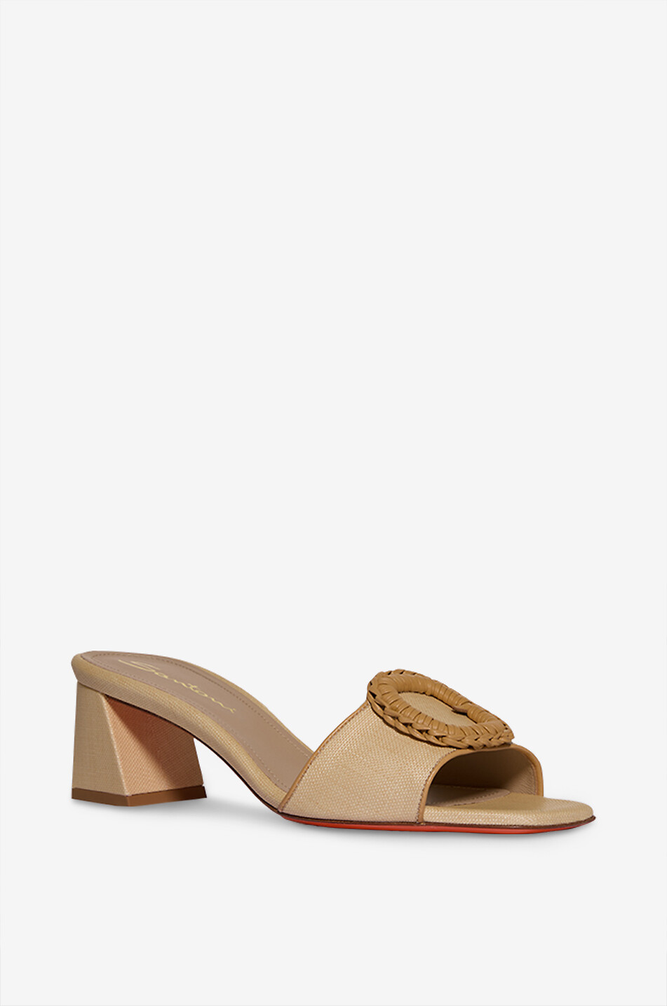 SANTONI Pantoletten mit Absatz aus Raffiabast Damen BEIGE 1