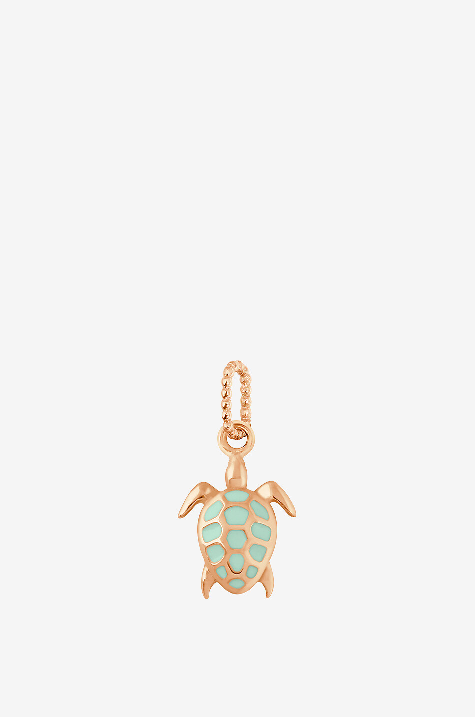 Emaillierter Roségold-Anhänger Tortue Jade