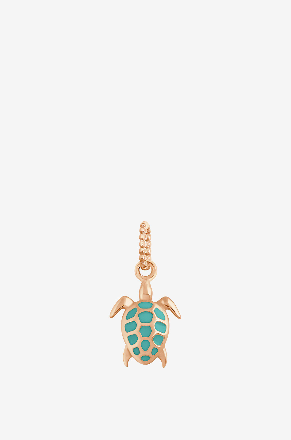 Emaillierter Roségold-Anhänger Tortue Turquoise Vert