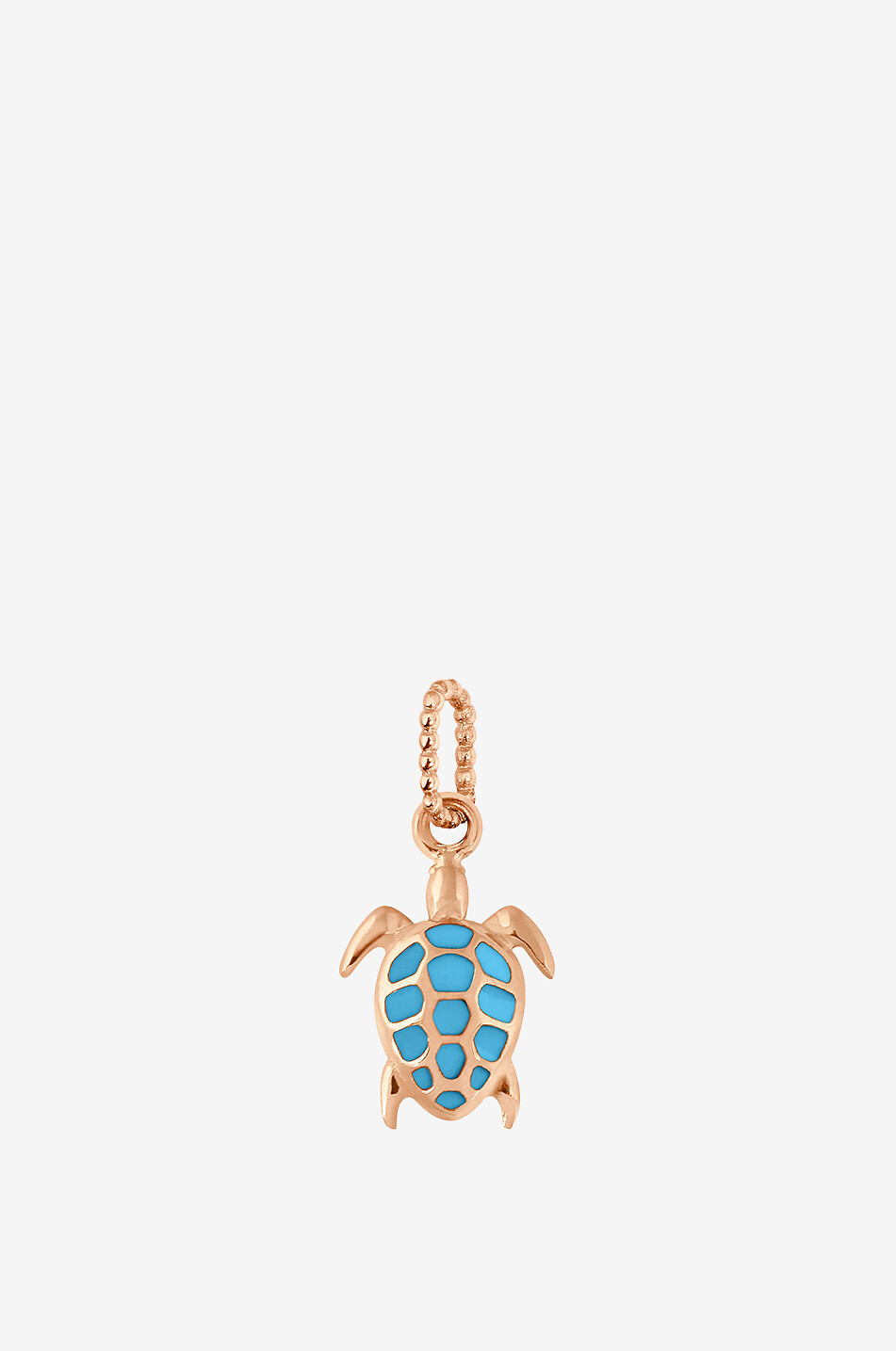 Emaillierter Roségold-Anhänger Tortue Turquoise